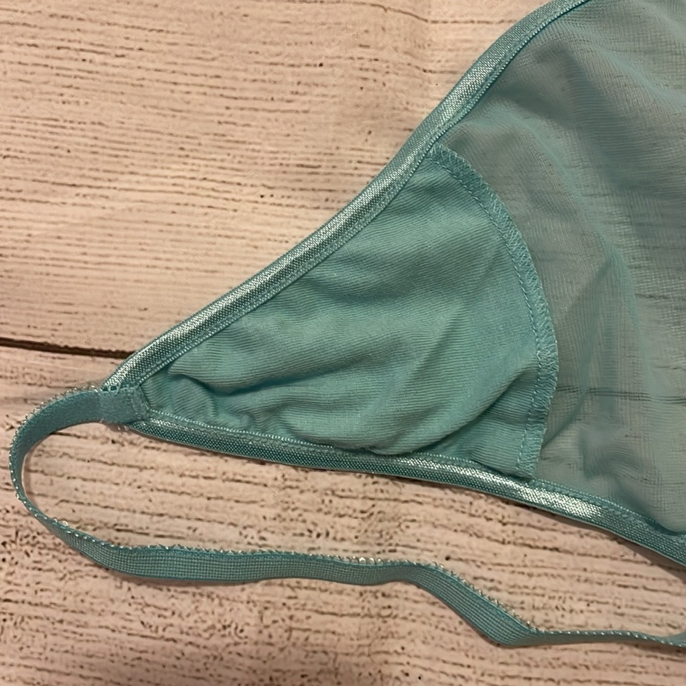 NWOT Vintage Victoria’s Secret blue sheer babydoll chemise matching thon… - Picture 8 of 8